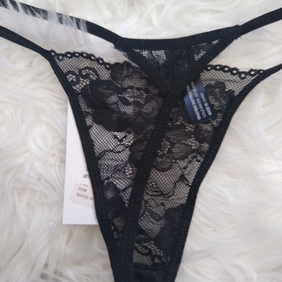 NWT Black Lace Thong Size XL - Picture 4 of 5